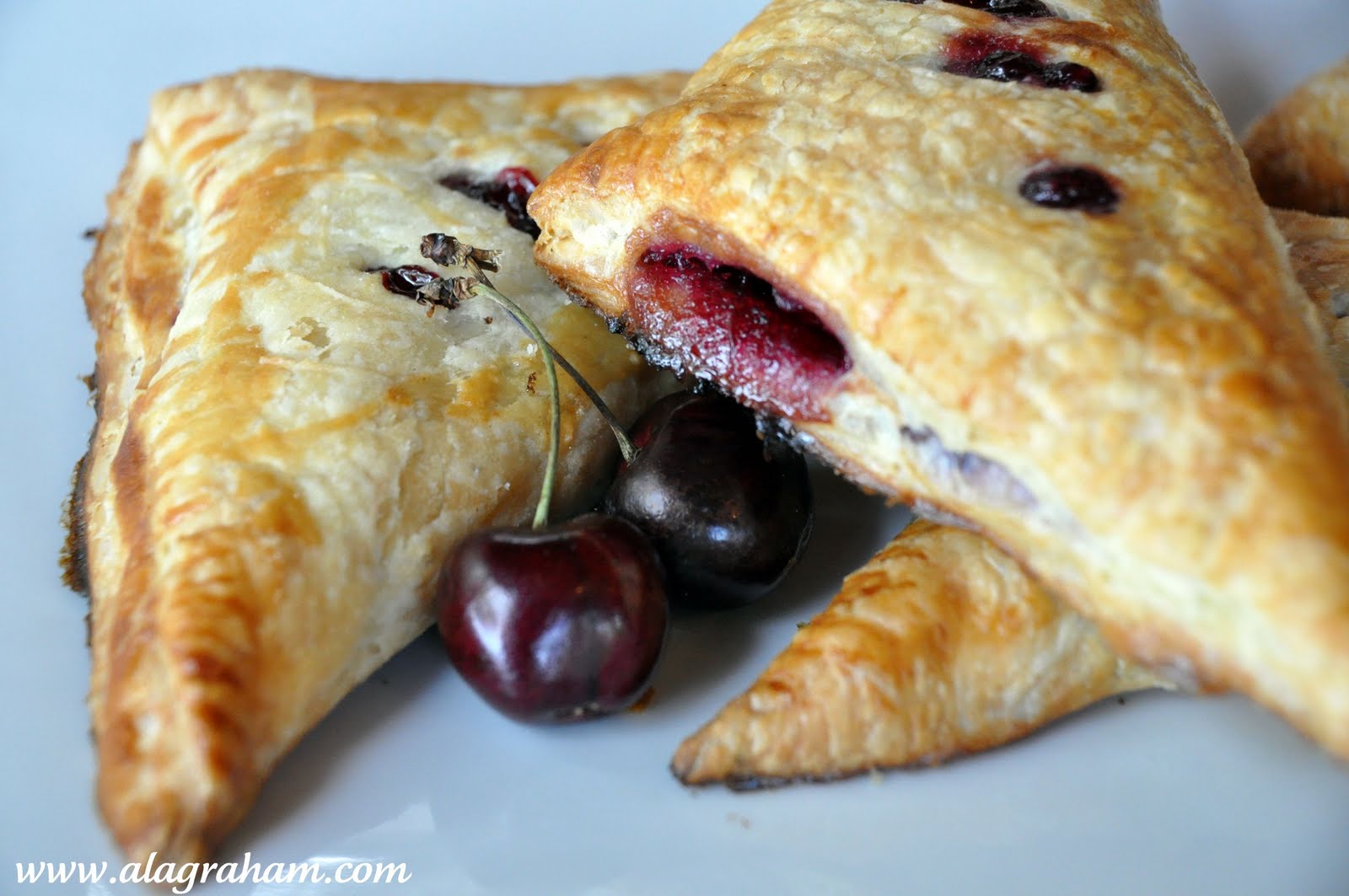 cherry puff pastry strudel